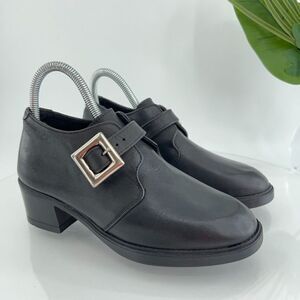 Naot Ankle Booties Women's 6 37 Black Leather Monk Strap Shoes Heels Comfort